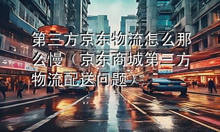 第三方京东物流怎么那么慢（京东商城第三方物流配送问题）